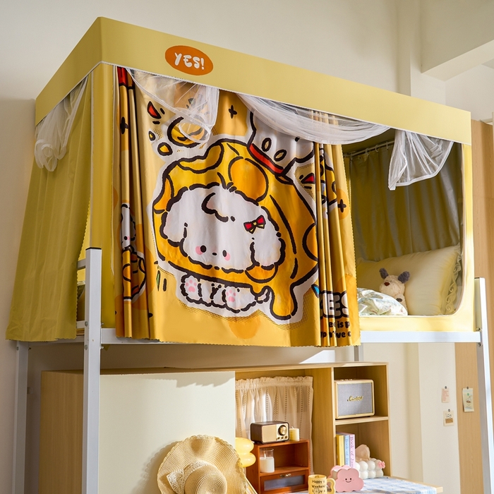 91家纺网 家纺一手货源 找家纺 卓尔居 2025新款学生遮光蚊帐 奶酪狗