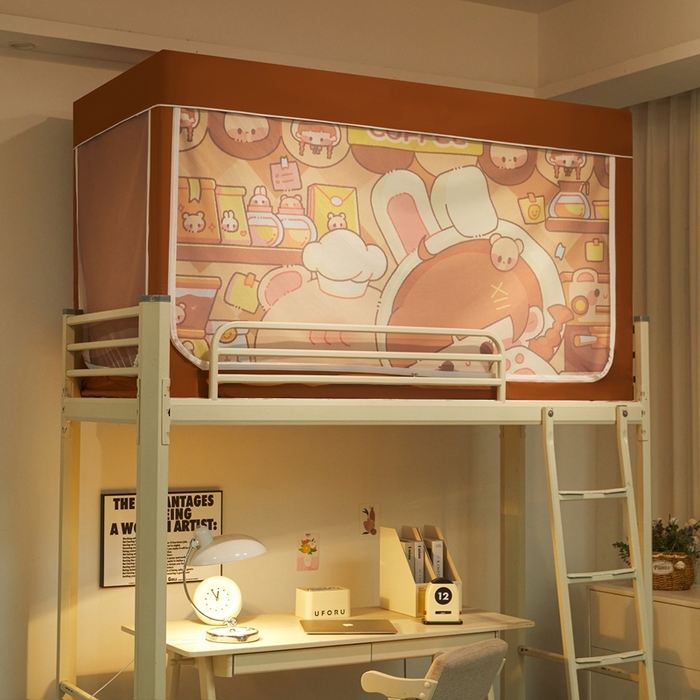 91家纺网 家纺一手货源 找家纺 卓尔居 2025新款学生遮光蚊帐 咖啡厅女孩