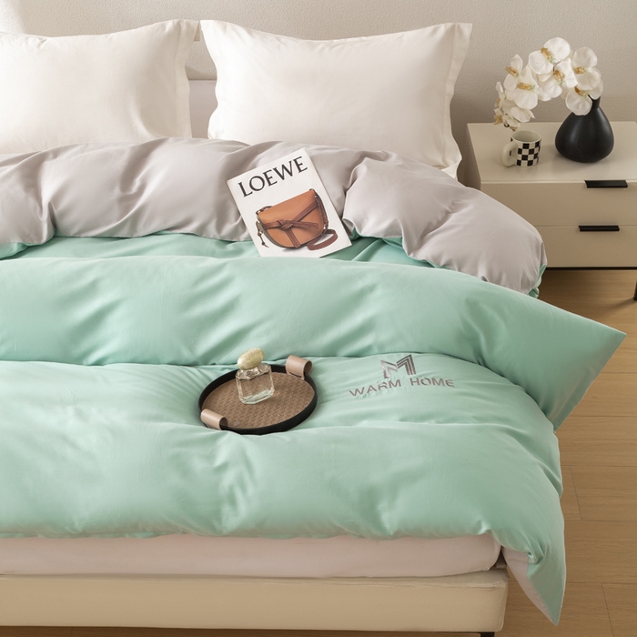 91家纺网 家纺一手货源 找家纺 （总）憨豆家纺 2025新款全棉磨毛加厚长绒棉单被套纯色学生宿舍贡缎100%纯棉被套