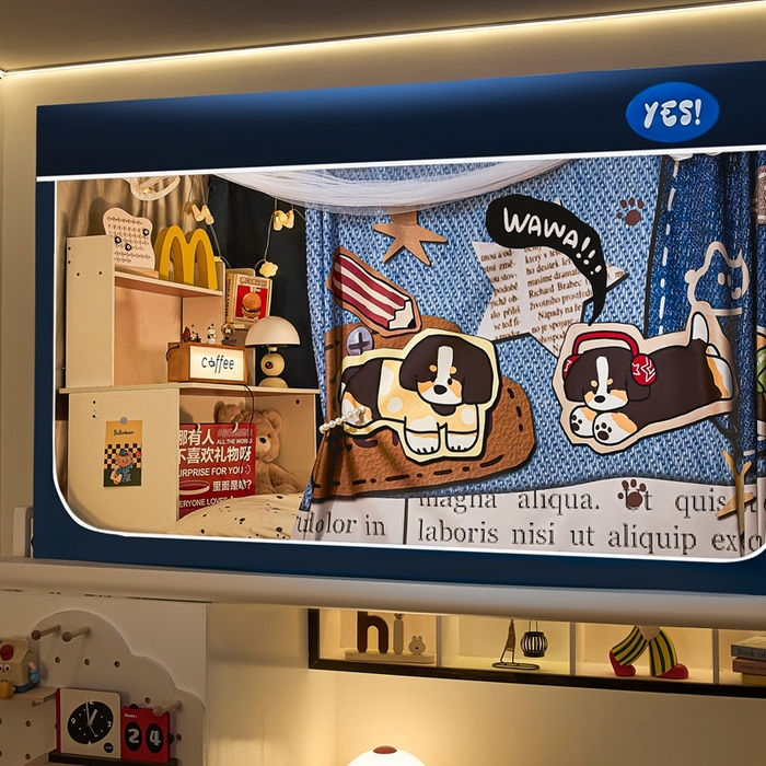 91家纺网 家纺一手货源 找家纺 卓尔居 2025新款学生遮光蚊帐 牛仔伯恩山