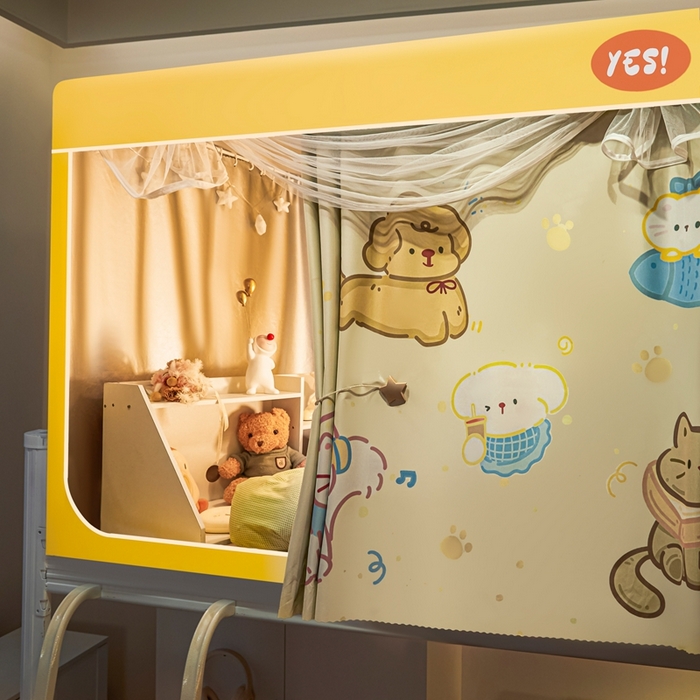 91家纺网 家纺一手货源 找家纺 卓尔居 2025新款学生遮光蚊帐 猫猫狗狗