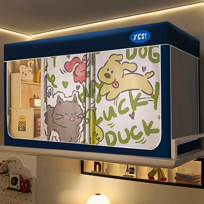 91家纺网 家纺一手货源 找家纺 卓尔居 2025新款学生遮光蚊帐 搞怪动物