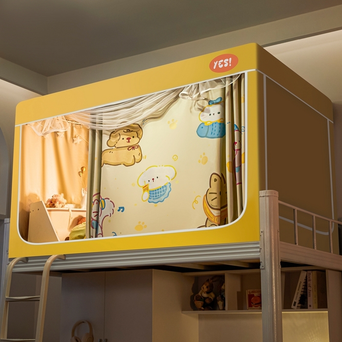 91家纺网 家纺一手货源 找家纺 卓尔居 2025新款学生遮光蚊帐 猫猫狗狗