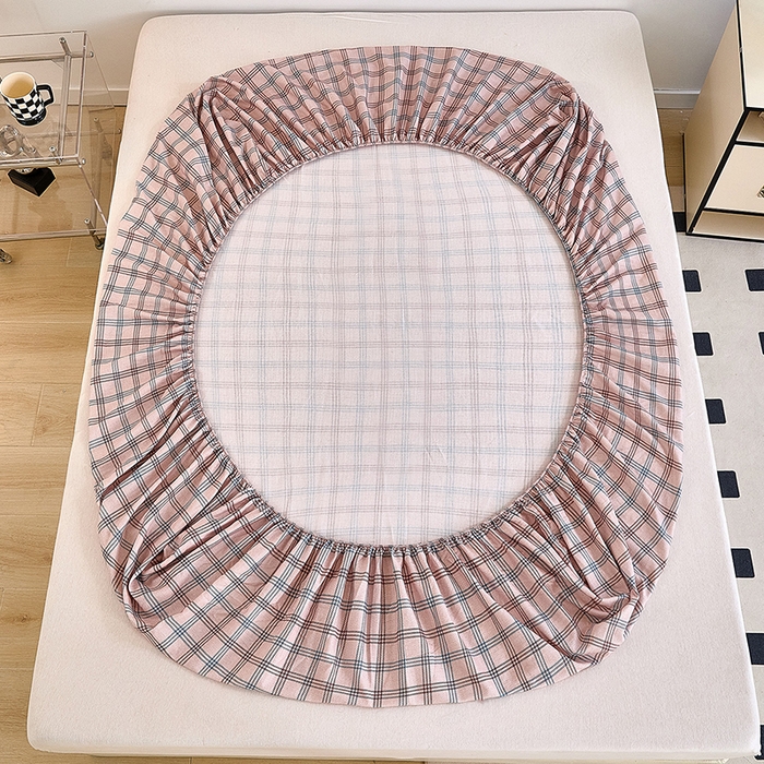 91家纺网 家纺一手货源 找家纺 锦罗绣 2025新款全棉双层纱印花系列单床笠 格调王