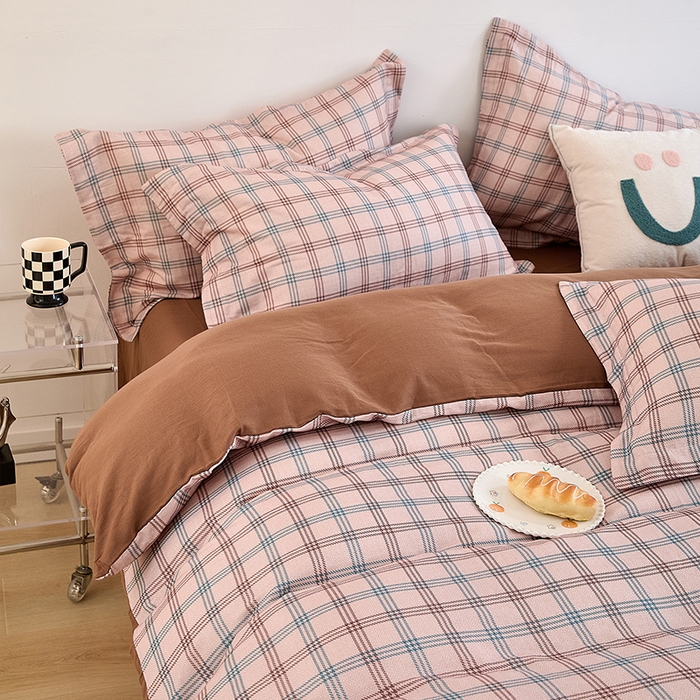 91家纺网 家纺一手货源 找家纺 2025新款全棉双层纱印花四件套（第二批）格调王