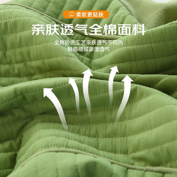 91家纺网 家纺一手货源 找家纺 合纵跨境工厂 2025新款全棉磨毛韩式砂洗全荞麦枕头枕芯 韩式砂洗全荞麦枕-绿色 48x26cm/只