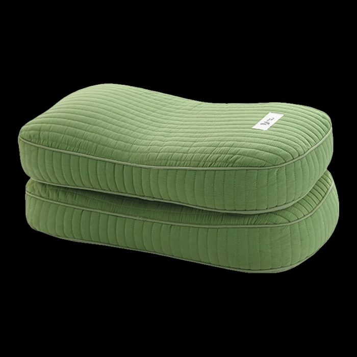 91家纺网 家纺一手货源 找家纺 合纵跨境工厂 2025新款全棉磨毛韩式砂洗全荞麦枕头枕芯 韩式砂洗全荞麦枕-绿色 48x26cm/只