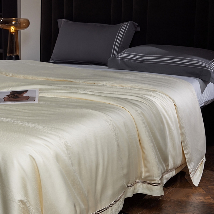 91家纺网 家纺一手货源 找家纺 （总）群鹿蚕丝羽绒馆 2025新款高支全棉蚕丝被镂空款绫系列【柞蚕丝填充可质检】