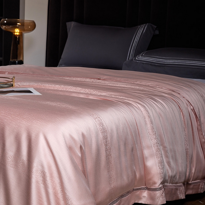 91家纺网 家纺一手货源 找家纺 群鹿蚕丝羽绒馆 2025新款高支全棉蚕丝被镂空款绫系列【柞蚕丝填充可质检】 镂空款绫系列藕玉