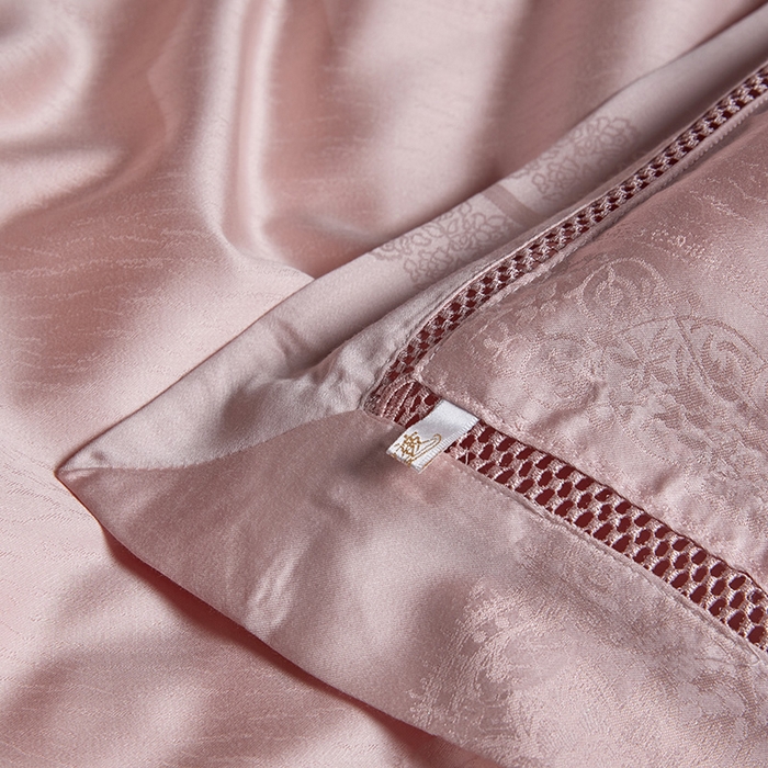 91家纺网 家纺一手货源 找家纺 群鹿蚕丝羽绒馆 2025新款高支全棉蚕丝被镂空款绫系列【柞蚕丝填充可质检】 镂空款绫系列藕玉