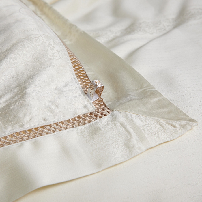 91家纺网 家纺一手货源 找家纺 群鹿蚕丝羽绒馆 2025新款高支全棉蚕丝被镂空款绫系列【柞蚕丝填充可质检】 镂空款绫系列香槟