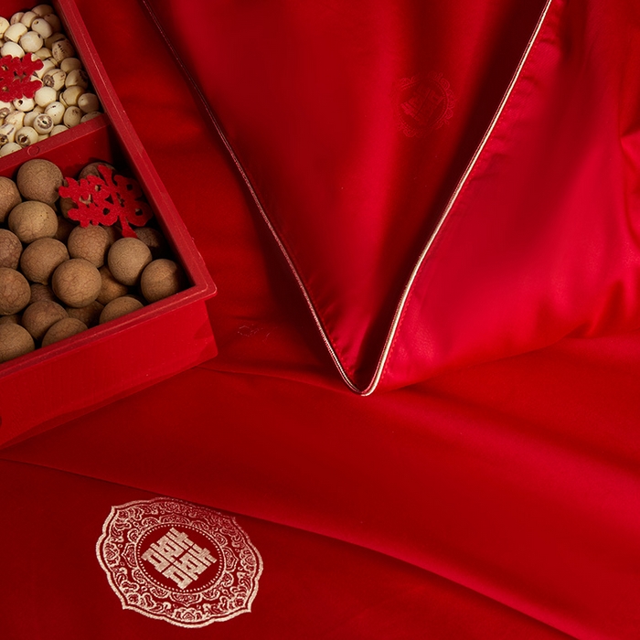 91家纺网 家纺一手货源 找家纺 （总）群鹿蚕丝羽绒馆 2025新款高支全棉蚕丝被喜事连连系列【柞蚕丝填充可质检】