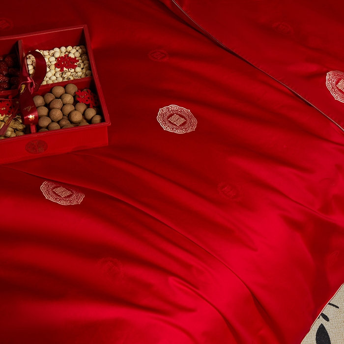 91家纺网 家纺一手货源 找家纺 （总）群鹿蚕丝羽绒馆 2025新款高支全棉蚕丝被喜事连连系列【柞蚕丝填充可质检】