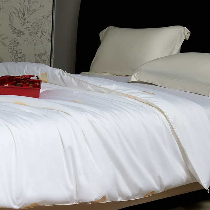 91家纺网 家纺一手货源 找家纺 群鹿蚕丝羽绒馆 2025新款高支全棉蚕丝被喜事连连系列【柞蚕丝填充可质检】 喜事连连 奶金