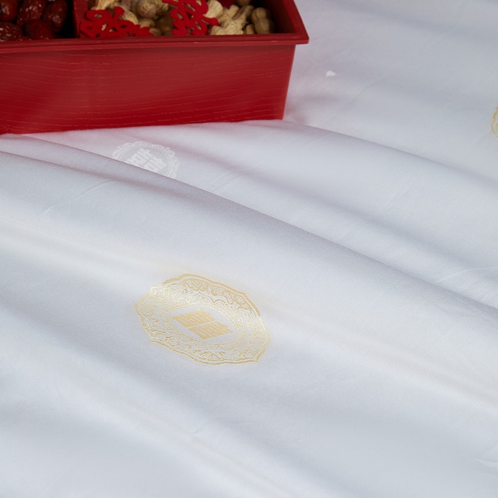 91家纺网 家纺一手货源 找家纺 群鹿蚕丝羽绒馆 2025新款高支全棉蚕丝被喜事连连系列【柞蚕丝填充可质检】 喜事连连 奶金