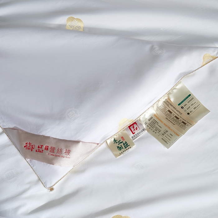 91家纺网 家纺一手货源 找家纺 群鹿蚕丝羽绒馆 2025新款高支全棉蚕丝被喜事连连系列【柞蚕丝填充可质检】 喜事连连 奶金