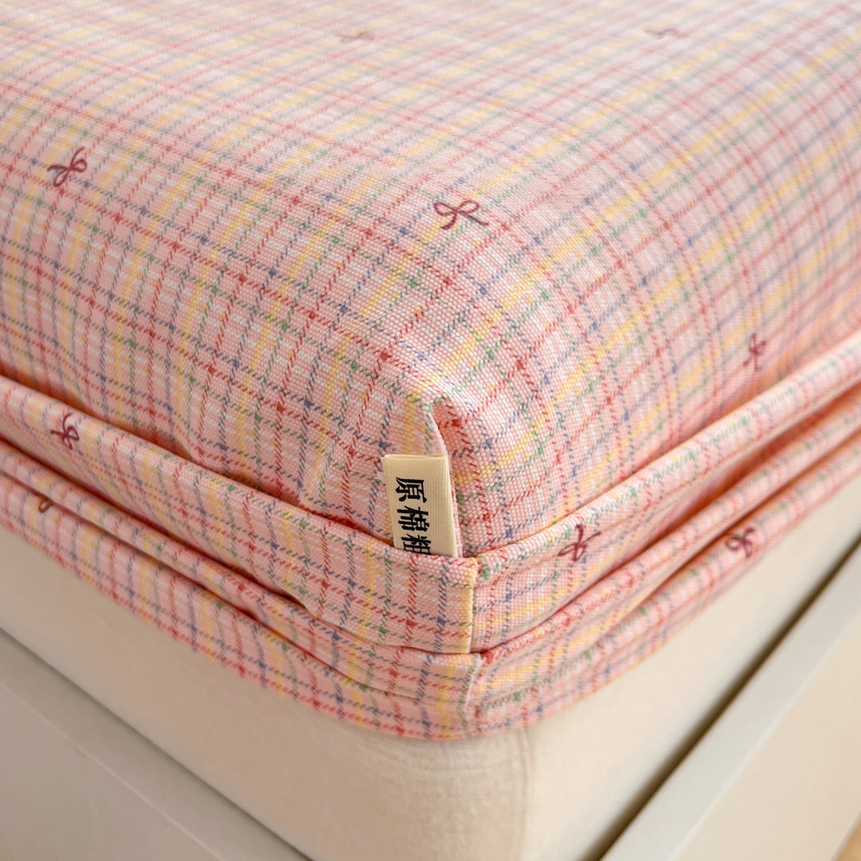 91家纺网 家纺一手货源 找家纺 首爱家纺 2025新款升级细纱原棉老粗布印花单床笠床笠单件单品床笠 彩蝶