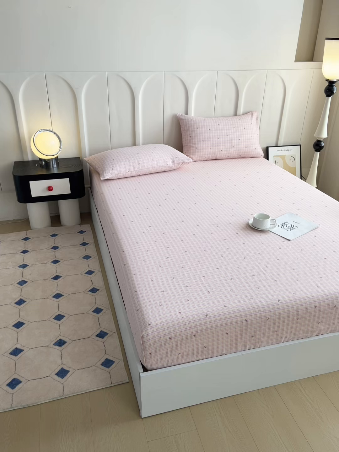 91家纺网 家纺一手货源 找家纺 首爱家纺 2025新款升级细纱原棉老粗布印花单床笠床笠单件单品床笠 彩蝶