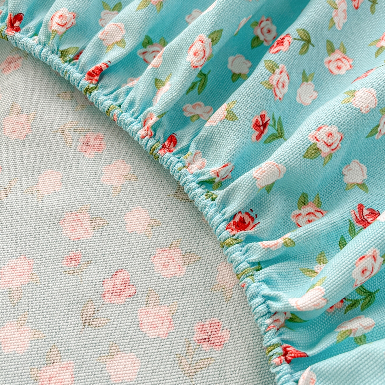 91家纺网 家纺一手货源 找家纺 首爱家纺 2025新款升级细纱原棉老粗布印花单床笠床笠单件单品床笠 春雨