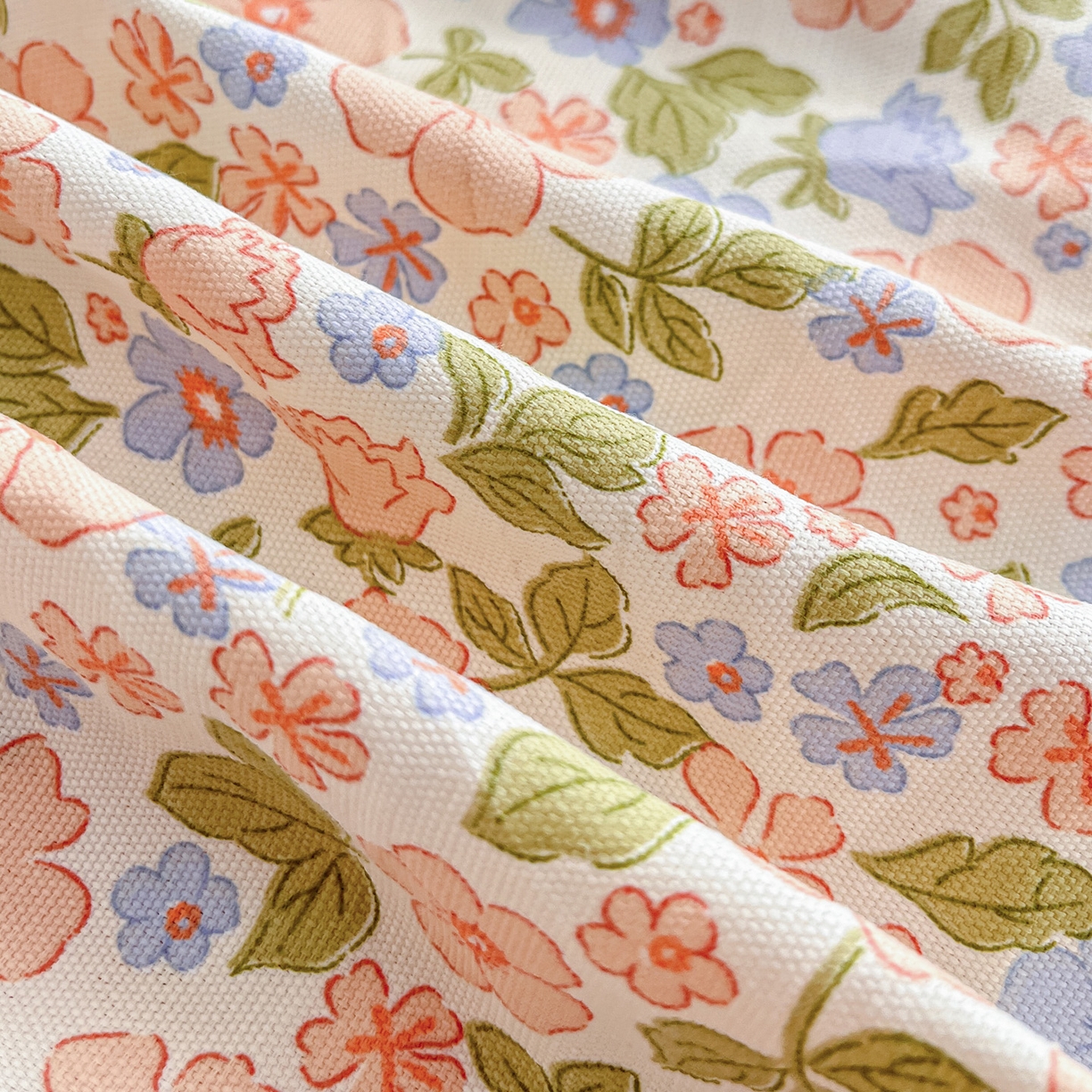 91家纺网 家纺一手货源 找家纺 首爱家纺 2025新款升级细纱原棉老粗布印花单床笠床笠单件单品床笠 花朵熊