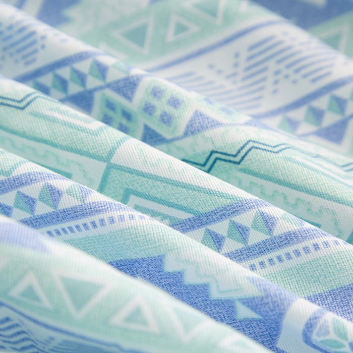 91家纺网 家纺一手货源 找家纺 首爱家纺 2025新款升级细纱原棉老粗布印花单床笠床笠单件单品床笠 蓝色恋格