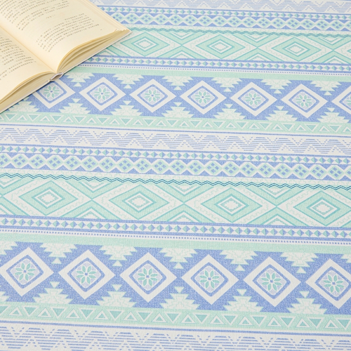 91家纺网 家纺一手货源 找家纺 首爱家纺 2025新款升级细纱原棉老粗布印花单床笠床笠单件单品床笠 蓝色恋格