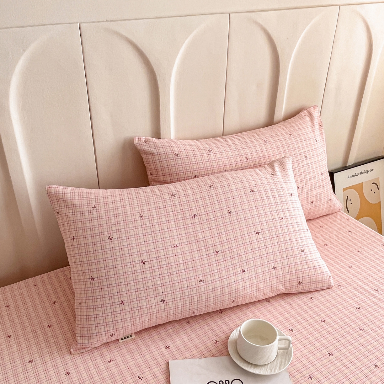 91家纺网 家纺一手货源 找家纺 棉乐町家居 2025新款升级细纱原棉老粗布印花单床笠床笠单件单品床笠 彩蝶