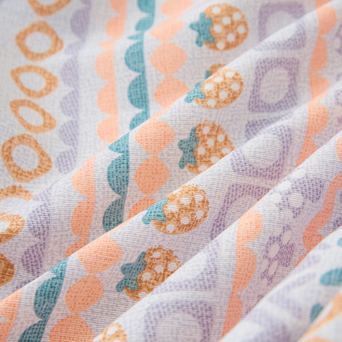 91家纺网 家纺一手货源 找家纺 棉乐町家居 2025新款升级细纱原棉老粗布印花单床笠床笠单件单品床笠 草莓情