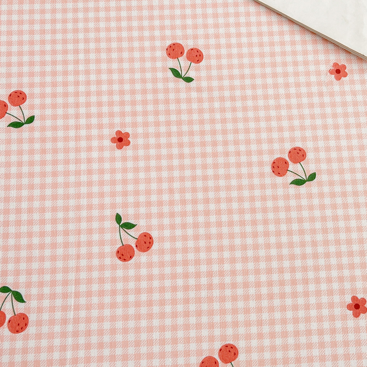 91家纺网 家纺一手货源 找家纺 棉乐町家居 2025新款升级细纱原棉老粗布印花单床笠床笠单件单品床笠 格子樱桃