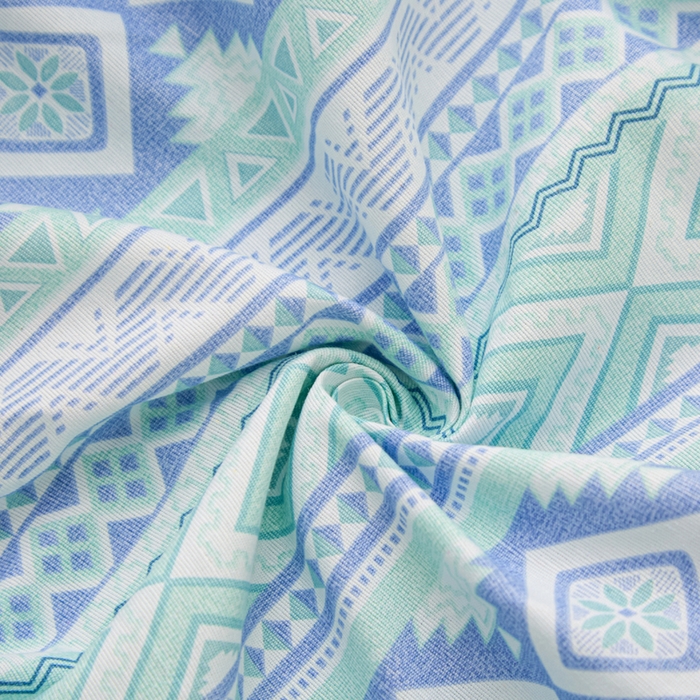 91家纺网 家纺一手货源 找家纺 棉乐町家居 2025新款升级细纱原棉老粗布印花单床笠床笠单件单品床笠 蓝色恋格