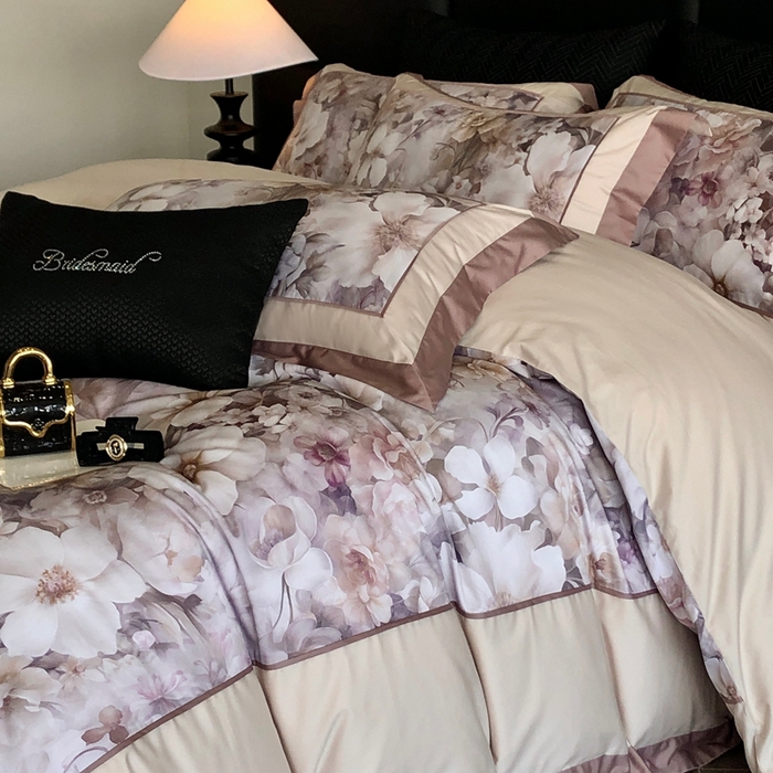 91家纺网 家纺一手货源 找家纺 （总）佳汐蓝家纺 2025秋冬新款臻棉磨毛数码印花大拼角四件套