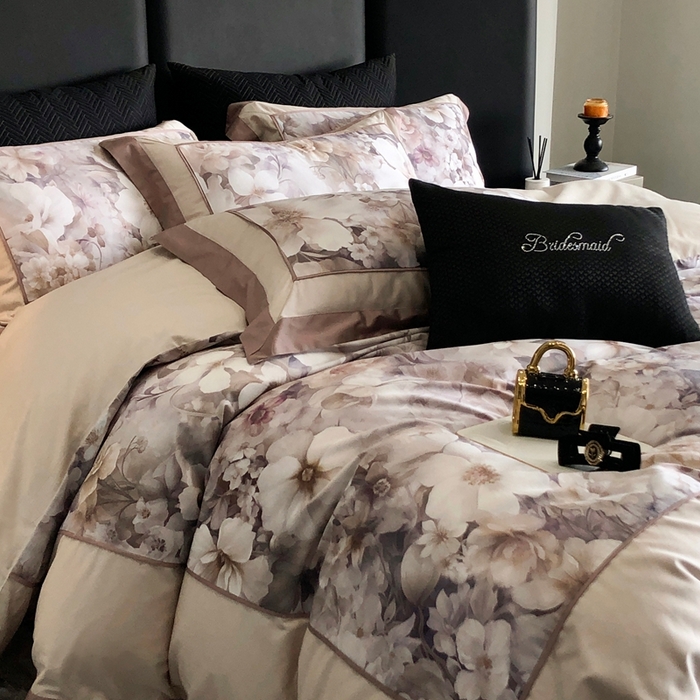 91家纺网 家纺一手货源 找家纺 （总）佳汐蓝家纺 2025秋冬新款臻棉磨毛数码印花大拼角四件套