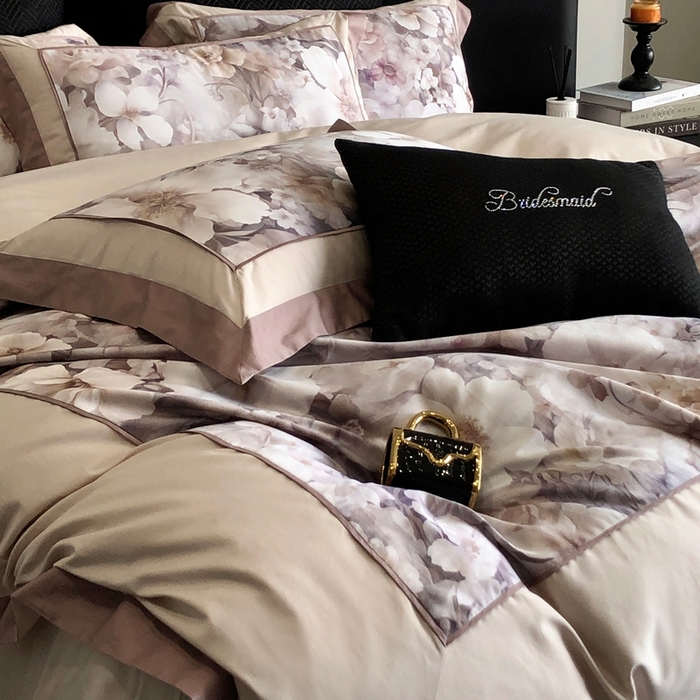 91家纺网 家纺一手货源 找家纺 （总）佳汐蓝家纺 2025秋冬新款臻棉磨毛数码印花大拼角四件套