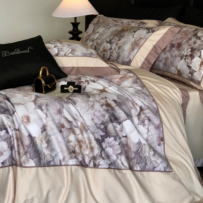 91家纺网 家纺一手货源 找家纺 （总）佳汐蓝家纺 2025秋冬新款臻棉磨毛数码印花大拼角四件套