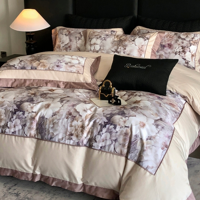 91家纺网 家纺一手货源 找家纺 （总）佳汐蓝家纺 2025秋冬新款臻棉磨毛数码印花大拼角四件套