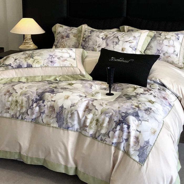 91家纺网 家纺一手货源 找家纺 （总）佳汐蓝家纺 2025秋冬新款臻棉磨毛数码印花大拼角四件套