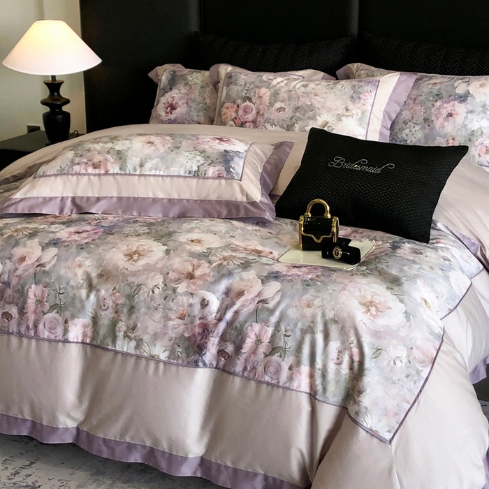 91家纺网 家纺一手货源 找家纺 （总）佳汐蓝家纺 2025秋冬新款臻棉磨毛数码印花大拼角四件套