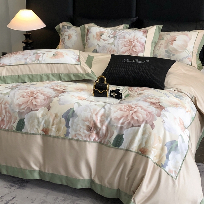 91家纺网 家纺一手货源 找家纺 （总）佳汐蓝家纺 2025秋冬新款臻棉磨毛数码印花大拼角四件套