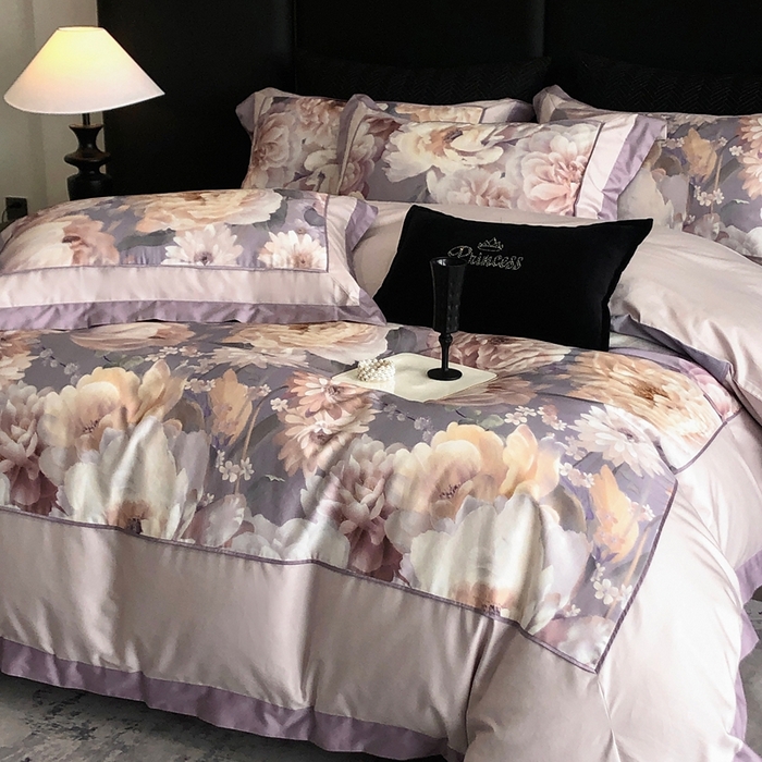 91家纺网 家纺一手货源 找家纺 （总）佳汐蓝家纺 2025秋冬新款臻棉磨毛数码印花大拼角四件套