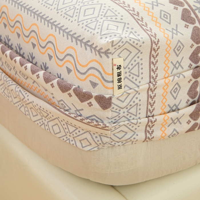 91家纺网 家纺一手货源 找家纺 （总）金泰莱 2025新款升级细纱原棉老粗布印花单床笠床笠单件单品床笠