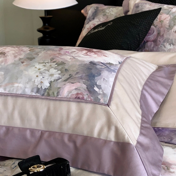 91家纺网 家纺一手货源 找家纺 佳汐蓝家纺 2025秋冬新款臻棉磨毛数码印花大拼角四件套 嫣岚-咖