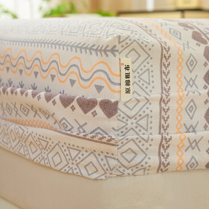 91家纺网 家纺一手货源 找家纺 金泰莱 2025新款升级细纱原棉老粗布印花单床笠床笠单件单品床笠 波西米亚