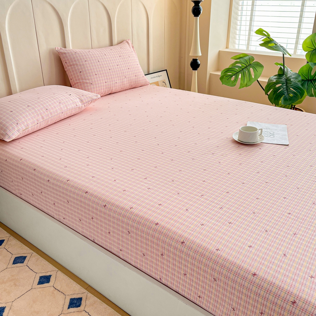 91家纺网 家纺一手货源 找家纺 金泰莱 2025新款升级细纱原棉老粗布印花单床笠床笠单件单品床笠 彩蝶