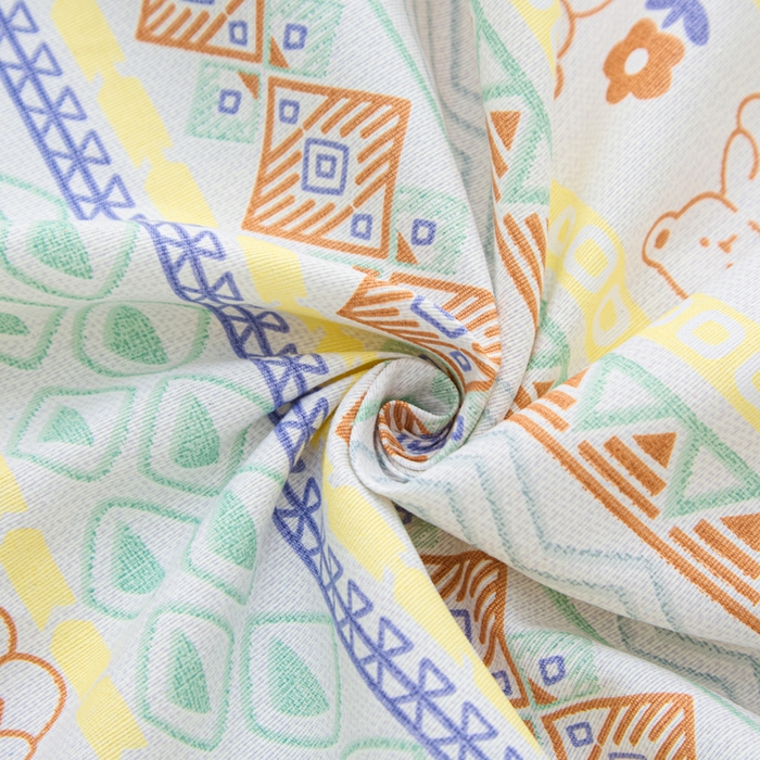 91家纺网 家纺一手货源 找家纺 金泰莱 2025新款升级细纱原棉老粗布印花单床笠床笠单件单品床笠 条纹小熊