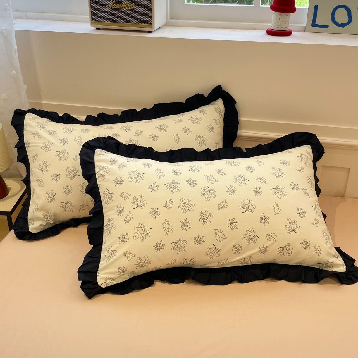 91家纺网 家纺一手货源 找家纺 羚羊语家纺 2025秋冬新款复古小清新花边款40支全棉纯棉轻法式13372小清新喷气印花 繁花一梦