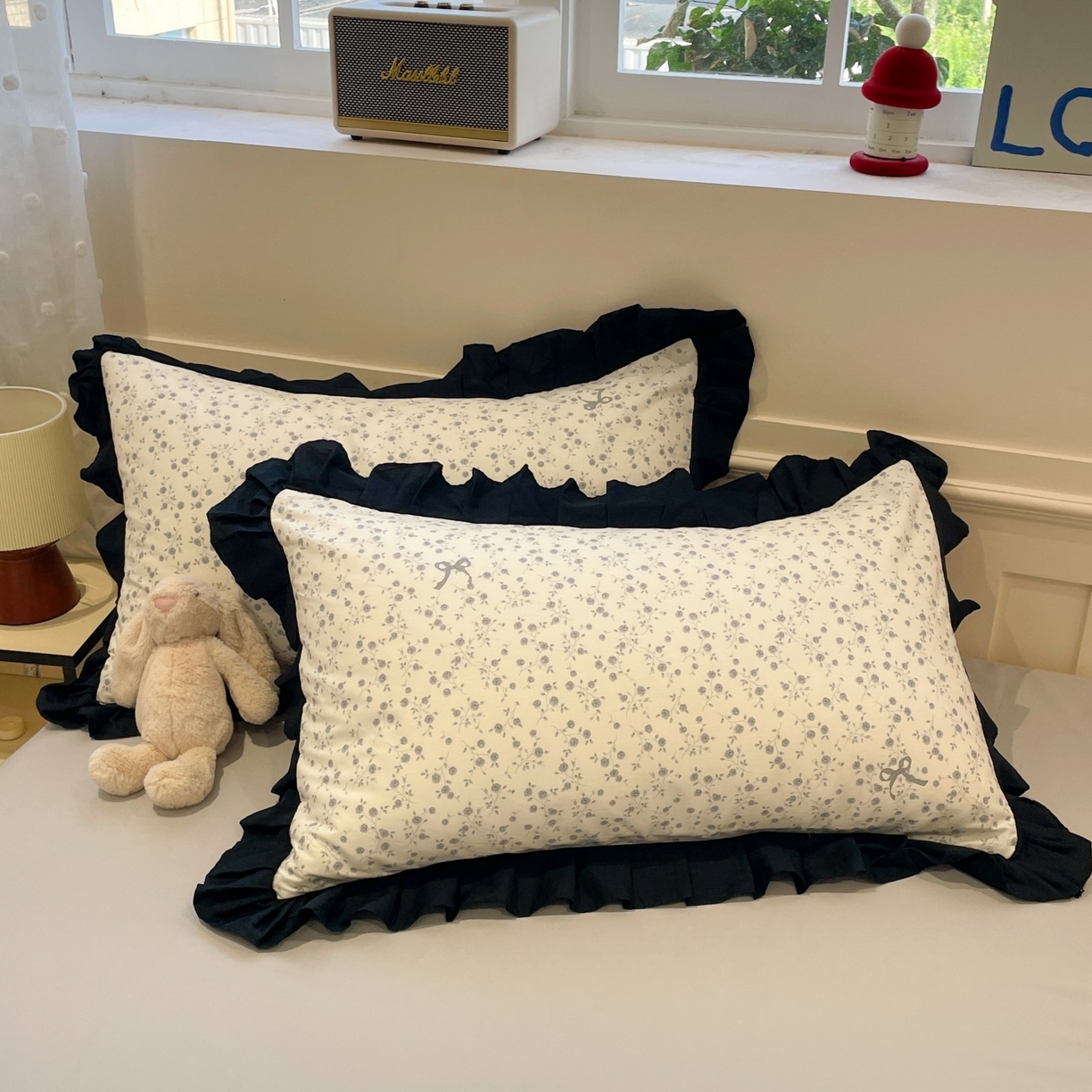 91家纺网 家纺一手货源 找家纺 羚羊语家纺 2025秋冬新款复古小清新花边款40支全棉纯棉轻法式13372小清新喷气印花 秋日来信