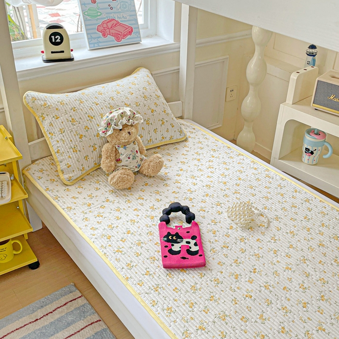 91家纺网 家纺一手货源 找家纺 恒尚居 2025新款学生床垫双层纱床褥垫软床垫床护垫-四季款【系列一】 春日繁花