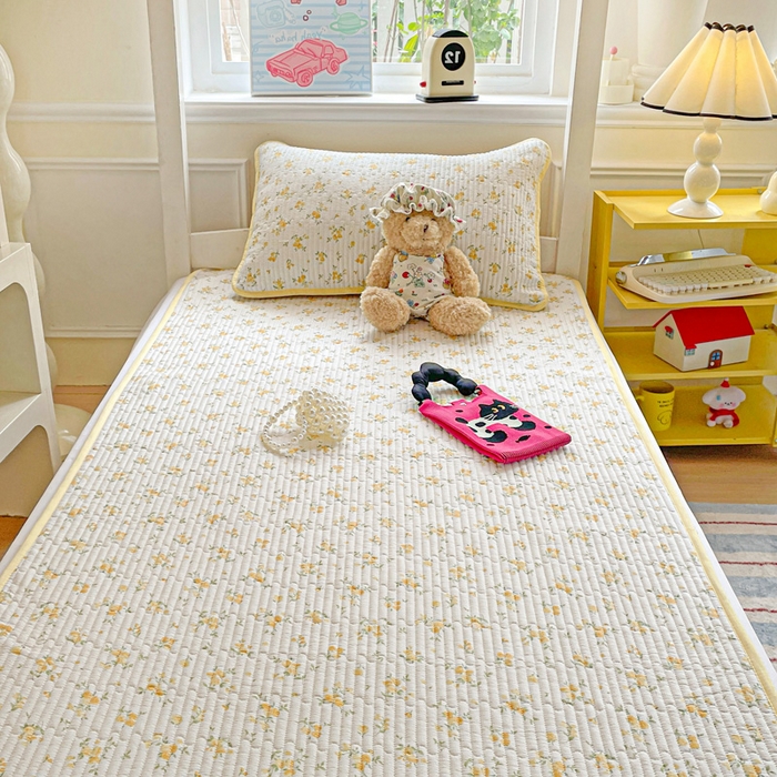 91家纺网 家纺一手货源 找家纺 恒尚居 2025新款学生床垫双层纱床褥垫软床垫床护垫-四季款【系列一】 春日繁花