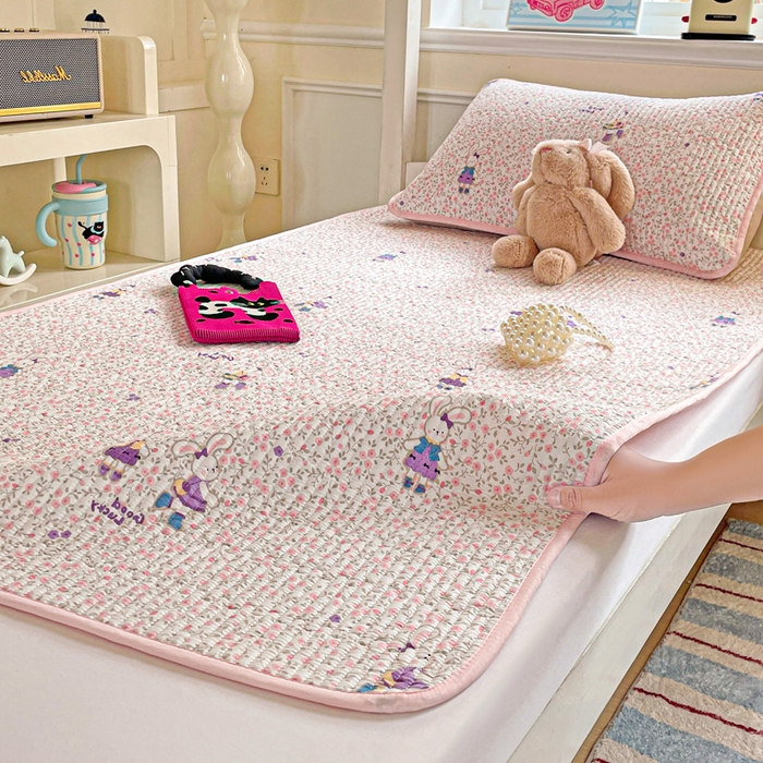 91家纺网 家纺一手货源 找家纺 恒尚居 2025新款学生床垫双层纱床褥垫软床垫床护垫-四季款【系列一】 欢乐兔