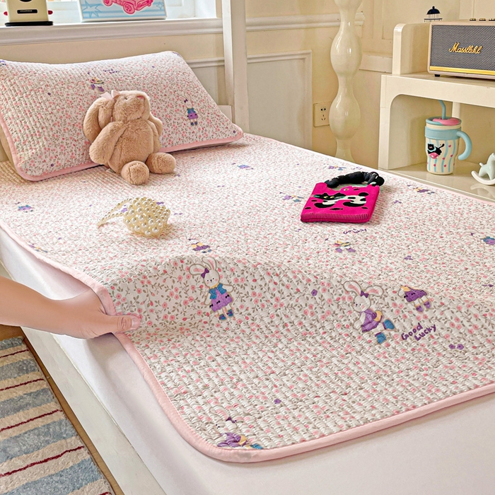 91家纺网 家纺一手货源 找家纺 恒尚居 2025新款学生床垫双层纱床褥垫软床垫床护垫-四季款【系列一】 欢乐兔